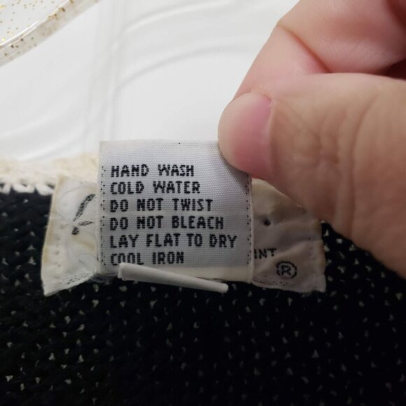 All Points Beaded Embroidered Sweater Vintage Floral Knit Womens Size Medium - Picture 6 of 10